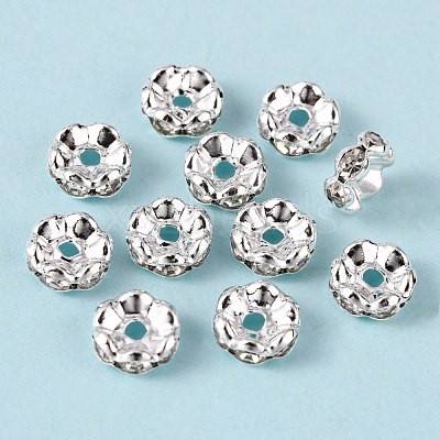 Brass Crystal Rhinestone Spacer Beads X-RB-A006-8MM-S-1