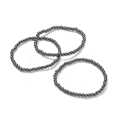 Synthetic Non-magnetic Hematite Beaded Stretch Bracelets BJEW-D446-A-22-1