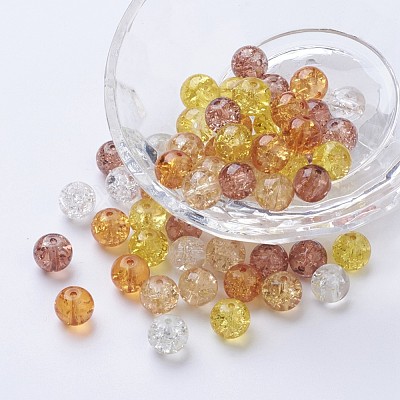 Baking Paint Crackle Glass Beads DGLA-X0006-8mm-12-1