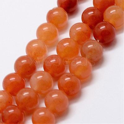 Natural Red Aventurine Bead Strands G-P257-02-8mm-1