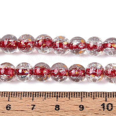 Crackle Transparent Glass Beads Strands X1-GLAA-N030-8mm-01H-1