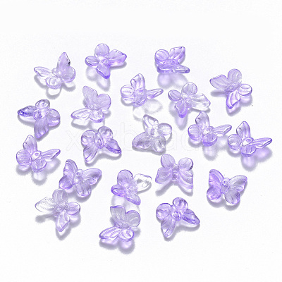 Transparent Spray Painted Glass Charms GLAA-T016-21B-1