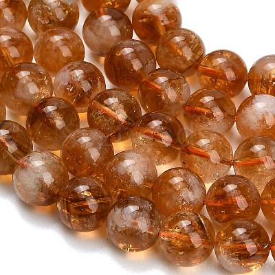 Hearted Natural Citrine Beads Strands GG-T002-A02-10mm-1