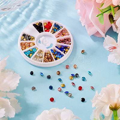 Pointed Back Glass Rhinestone Cabochons RGLA-YS0001-04C-1