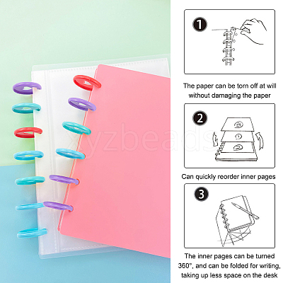 80Pcs 8 Styles Heart Plastic Loose Leaf Ring Round Binder Discs DIY-PH0009-08-1