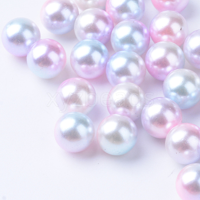 Rainbow Acrylic Imitation Pearl Beads OACR-R065-8mm-02-1
