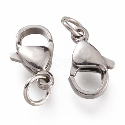 Tarnish Resistant 304 Stainless Steel Lobster Claw Clasps X-STAS-G240-01D-P-1