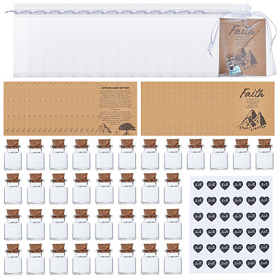 36Pcs Column Glass Cork Glass Empty Wishing Bottles CON-PH0003-49-1