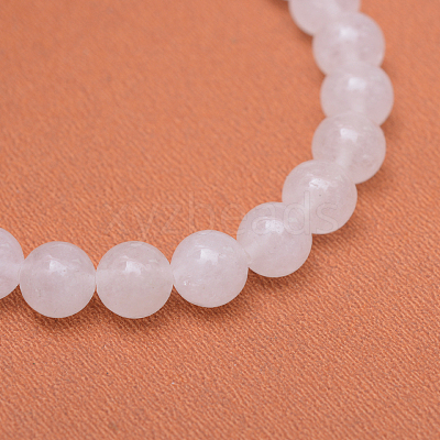 Round Natural White Jade Bead Strands G-R345-6mm-06-1