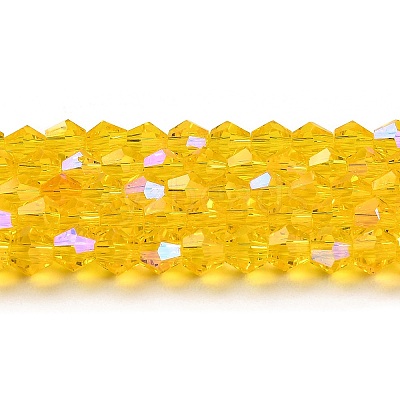 Transparent Electroplate Glass Beads Strands GLAA-F029-3mm-D22-1