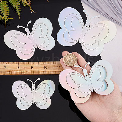 3Set 3D Butterfly PVC Mirrors Wall Stickers DIY-CN0001-85B-1