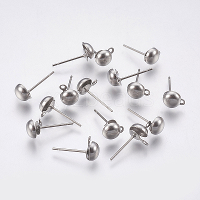 Non-Tarnish 304 Stainless Steel Stud Earring Findings LS-STAS-P196-03-1