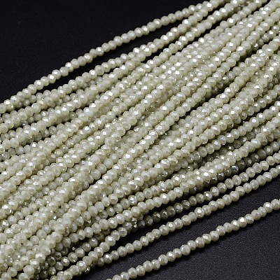 Faceted Rondelle Full Rainbow Plated Electroplate Glass Beads Strands X-EGLA-M004-2mm-A17-1