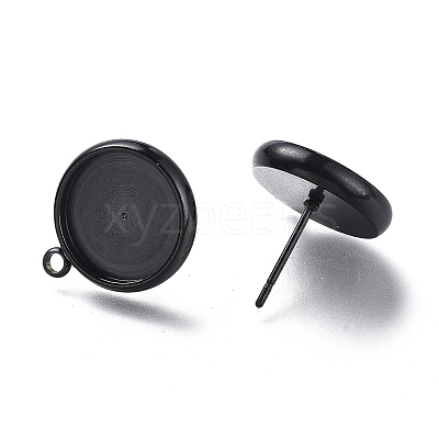 304 Stainless Steel Stud Earring Settings STAS-I161-01E-B-1