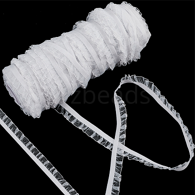 Nylon Chiffon Elastic Lace Trim OCOR-WH0082-159D-1