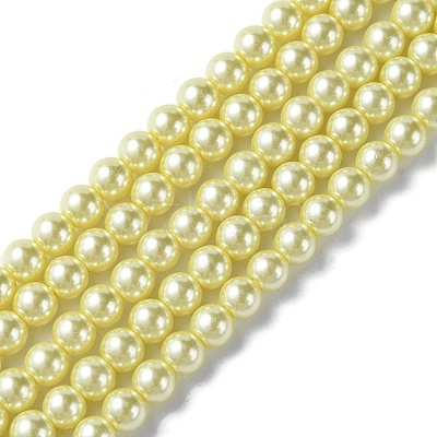 Eco-Friendly Dyed Glass Pearl Round Beads Strands HY-A008-6mm-RB012-1