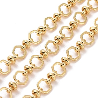Brass Hexagon & Knot Link Chains CHC-K013-14G-1