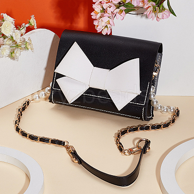 3Pcs 2 Style PU Leather Shoulder Strap & ABS Plastic Imitation Pearl Bag Chain Straps FIND-WR0009-24-1