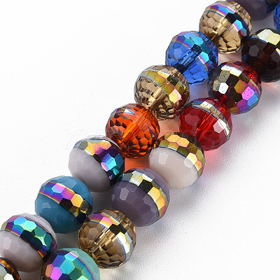 Electroplate Transparent Glass Beads Strands X-EGLA-N006-031-A01-1