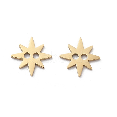 304 Stainless Steel Laser Cut Star Connector Charms STAS-M111-08G-1