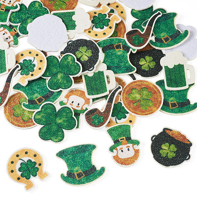 40Pcs 8 Styles Saint Patrick's Day Cloth Polyester Embroider Sew On Patches PATC-TA0001-60-1
