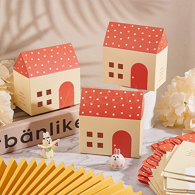 Paper Small House Gift Boxes CON-WH0088-55C-1