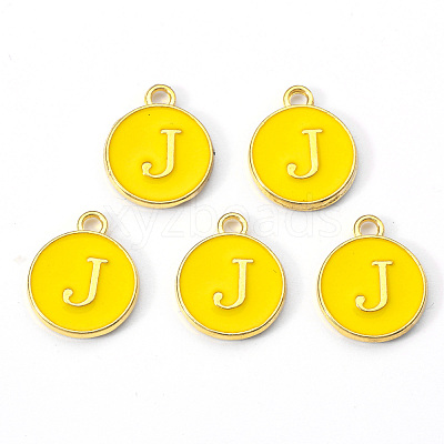 Golden Plated Alloy Enamel Charms X-ENAM-S118-09J-1