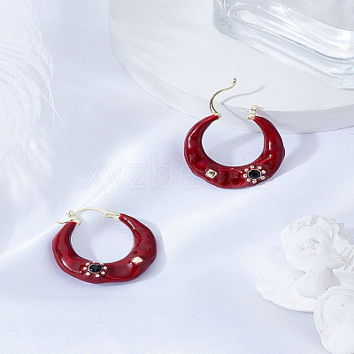1Pair Alloy Rhinestone Hoop Earrings EJEW-LP0012-05B-1
