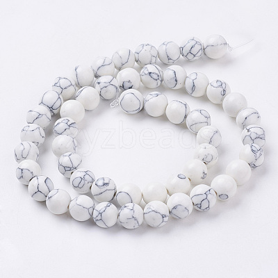 Synthetic Howlite Beads Strands X-G-E110-8mm-5-1