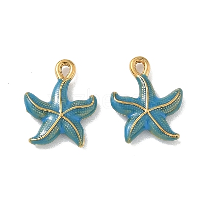 304 Stainless Steel Enamel Pendants STAS-L316-22G-04-1