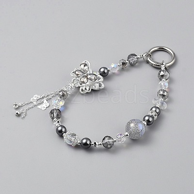 Glass & Resin Beaded Mobile Phone Straps AJEW-SZC0003-06A-1