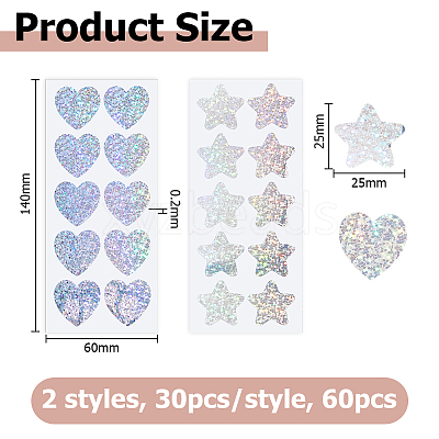 60Pcs 2 Styles Glasindi Paper Picture Stickers STIC-HS0001-01-1