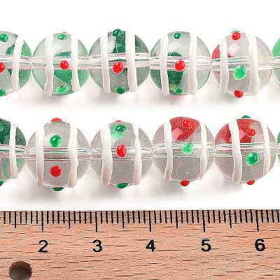 Glass with Enamel Beads Strands GLAA-M047-01C-1
