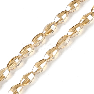 Electroplate Glass Beads Strands GLAA-Q101-03B-PL03-1