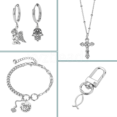 100Pcs 10 Styles Tibetan Style Alloy Pendants TIBEP-CJ0003-52-1