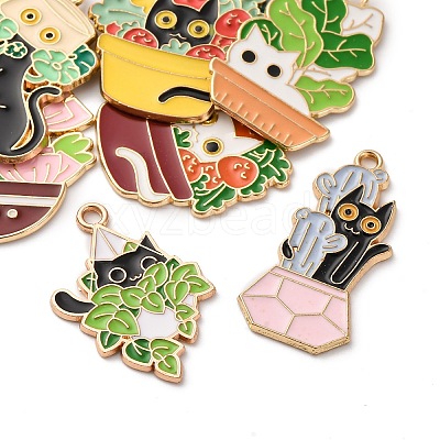 8Pcs 8 Styles Alloy Enamel Pandants ENAM-FP0002-71-1