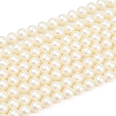 Frosted Glass Pearl Beads Strands GLAA-A044-08A-02-1