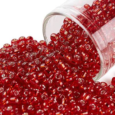 8/0 Transparent Glass Round Seed Beads SEED-J010-F8-25-1