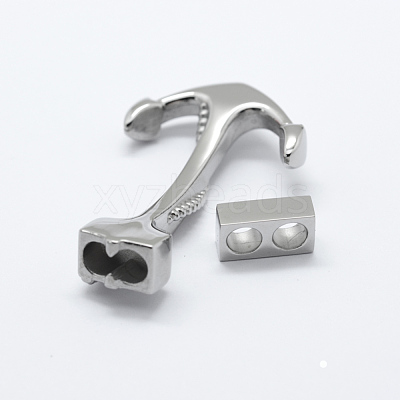 Tarnish Resistant 304 Stainless Steel Hook Clasps STAS-F122-29P-1