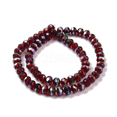 Transparent Electroplate Glass Beads Strands GLAA-F122-02A-1