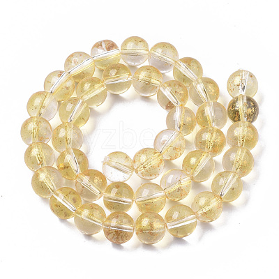 Transparent Spray Painted Glass Bead Strands X-GLAA-N035-03D-B08-1
