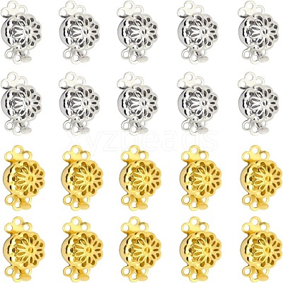 20Pcs 2 Colors Brass Box Clasps KK-CA0001-75-1