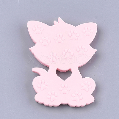 Food Grade Eco-Friendly Silicone Kitten Cabochons SIL-T052-08B-1