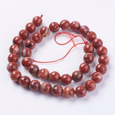 Natural Red Jasper Beads Strands G-G542-6mm-15-1