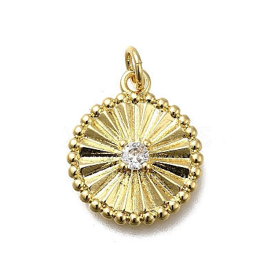Brass Micro Pave Cubic Zirconia Pendants KK-C090-20G-1