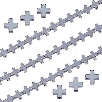 2 Strands Electroplated Non-Magnetic Synthetic Hematite Beads Strands G-FH0002-58-1