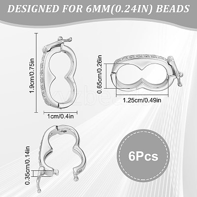 6Pcs Brass Peanut Twister Clasps FIND-SC0003-97P-1