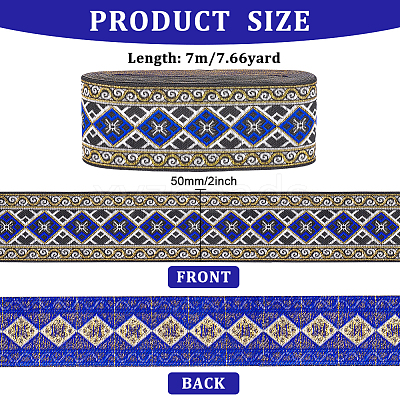 Ethnic Style Embroidery Polyester Ribbons OCOR-WH0060-56B-1