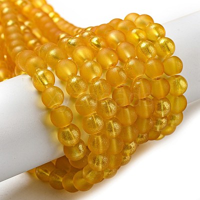 Spray Painted Glass Round Bead Strands DGLA-Q015-6mm-28-1