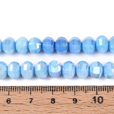 Anti-Tarnish Electroplate Glass Beads Strands GLAA-T025-8mm-19J-1